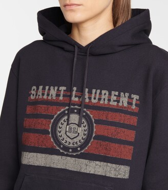 Saint Laurent Logo cotton-jersey hoodie