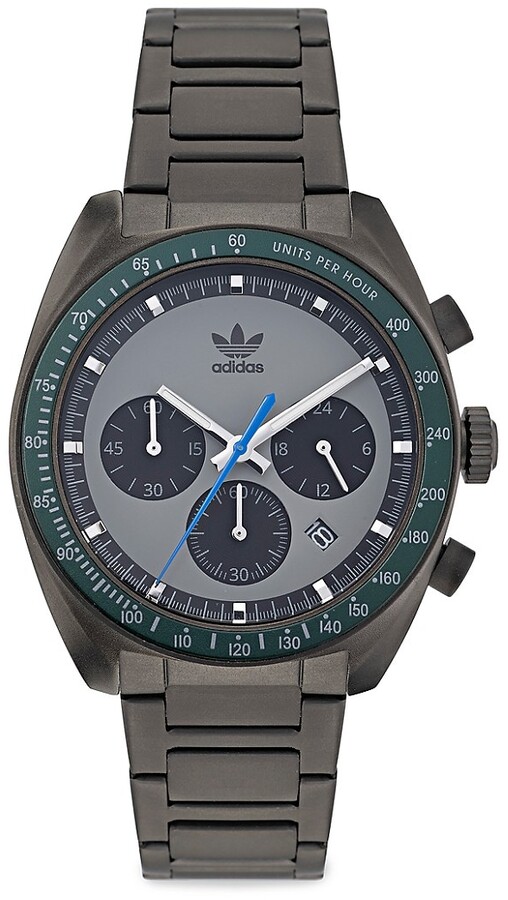 adidas Unisex Three Hand Edition One Chrono Gunmetal Gray Stainless Steel  Bracelet Watch 40mm - ShopStyle