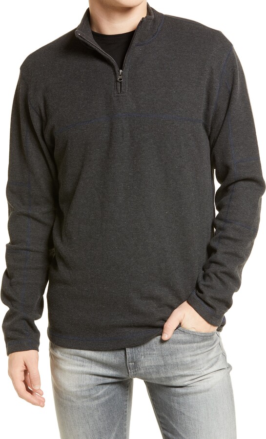 Mens Charcoal Quarter Zip Sweater | Shop the world's largest 