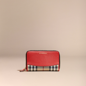 Burberry Horseferry Check and Leather Ziparound Wallet