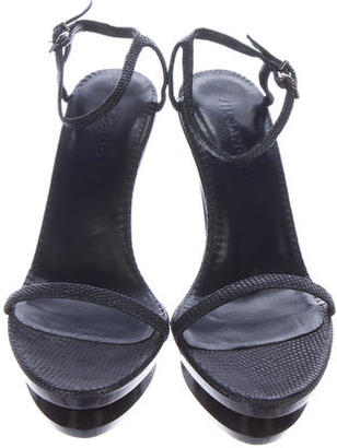 Jil Sander Embossed Ankle Strap Sandals