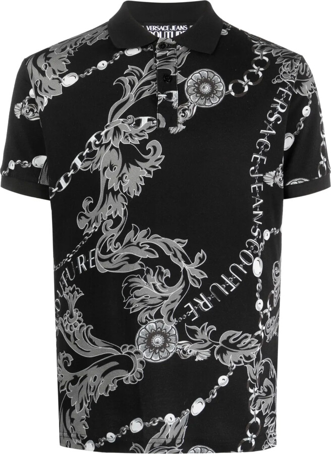 Versace Jeans Couture Baroque-Pattern Print Polo Shirt
