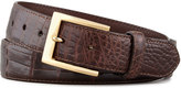 Thumbnail for your product : W.KLEINBERG Glazed Alligator Belt, Brown