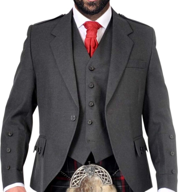 Kilts4Less York Grey Formal Jacket and Waistcoat(46 ShopStyle Suits