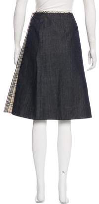 Burberry Denim Knee-Length Skirt