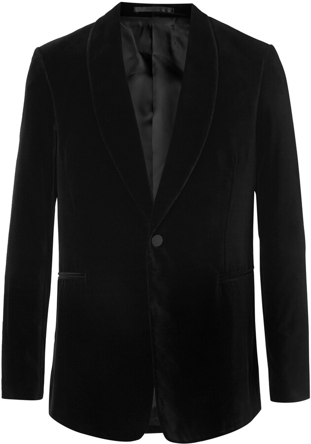 The Row Black Archer SlimFit ShawlCollar CottonVelvet Tuxedo Jacket