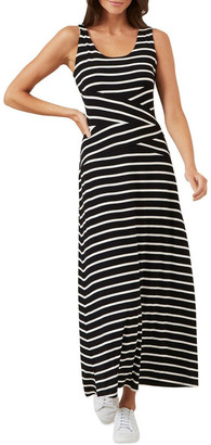 French Connection Stripe Jersey Maxi Dress