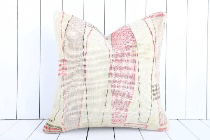 Kilim Pillow, Turkish Vintage Pillow Case, Decorative Throw Ethnic Boho Decor
