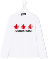 Thumbnail for your product : DSQUARED2 Kids logo leaves patches T-shirt