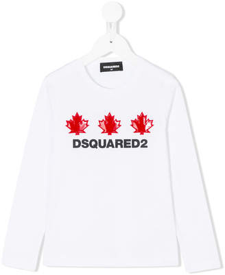 DSQUARED2 Kids logo leaves patches T-shirt