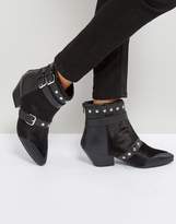 Thumbnail for your product : Qupid Stud Strap Low Heel Boots