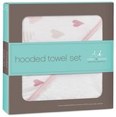 Thumbnail for your product : Aden + Anais Girls' Heart Print Hooded Towel & Washcloth Set - One Size