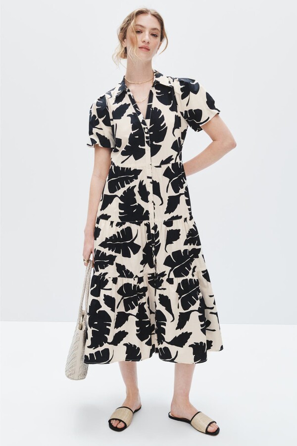 Brochu Walker Havana Dress Cream-black-print