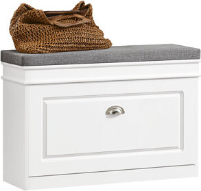 Shoe Storage Bench with 1 Flip-Drawer, Padded Seat for Hallway