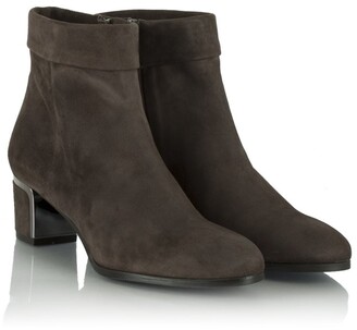 Daniel Enthusiasm Taupe Suede Metal Trim Heeled Ankle Boot