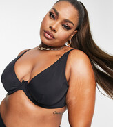 Thumbnail for your product : ASOS Curve ASOS DESIGN Curve mix and match step front underwire bikini top in black
