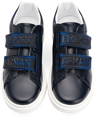 Emporio Armani Kids TEEN logo strap low-top sneakers