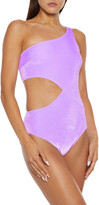 Thumbnail for your product : Solid & Striped The Claudia One-shoulder Cutout Stretch-velvet Swimsuit