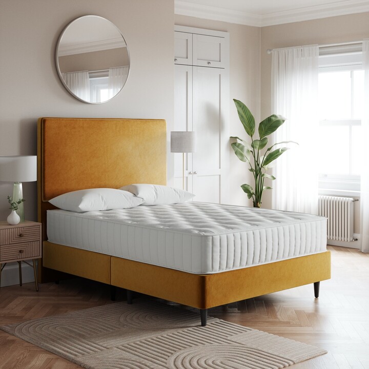 Dunelm Platform Velvet Bed Base Yellow ShopStyle