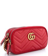 Thumbnail for your product : Gucci GG Marmont Triple Zip Chain Bag Matelasse Leather Mini
