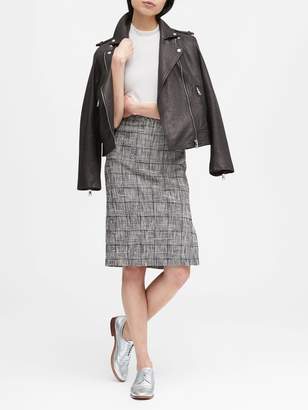 Banana Republic Check Pencil Skirt with Side Slit