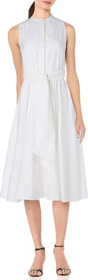 Calvin Klein Women's Sleeveless Midi Shirt Dress with Full Pleated Skirt -  ShopStyle