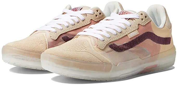 tan and pink vans