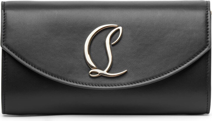 Loubi54 wallet on chain black gold clutch bag