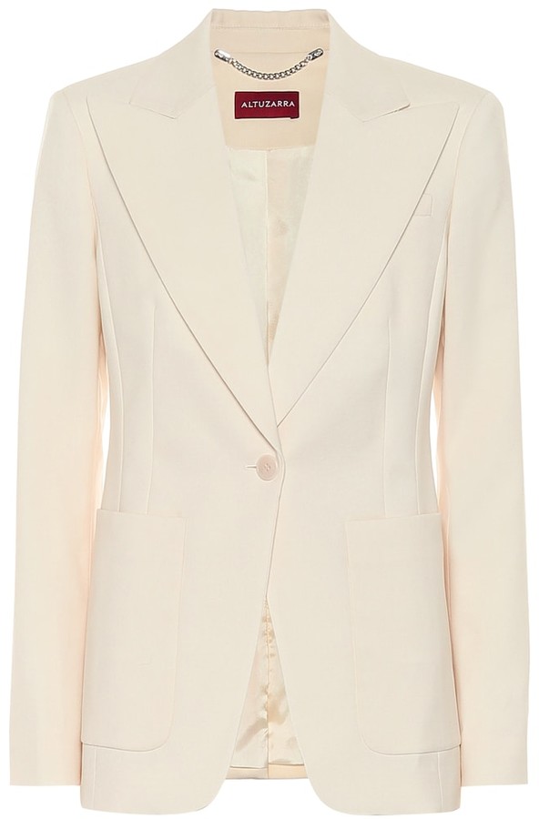 white wool blazer womens