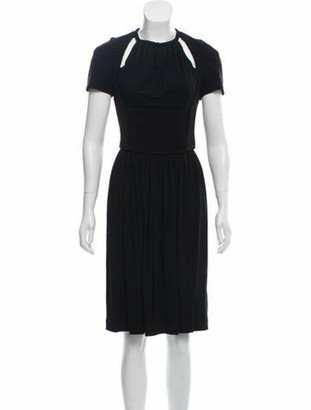 Burberry Short Sleeve Midi Dress Black