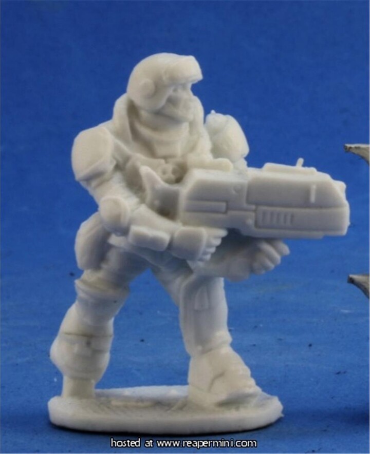 Reaper Miniatures 25mm Scale Aztec IMEF Trooper, Bobby Jackson - Bones & Chronoscope