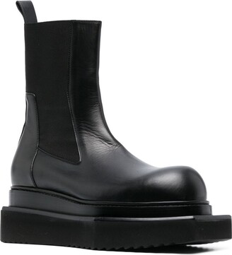 Rick Owens Black Beatle Turbo Cyclops Leather Chelsea Boots