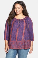 Thumbnail for your product : Lucky Brand 'Rosie' Print Top (Plus Size)