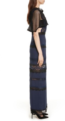 Self-Portrait Women's Bellis Lace Cape Maxi Dress