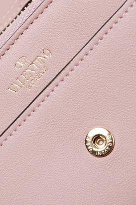 Valentino Garavani Studded Textured-leather Wallet