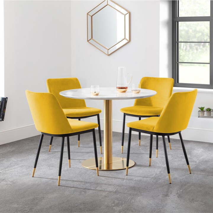 Dunelm Palermo Round Pedestal Dining Table Gold ShopStyle