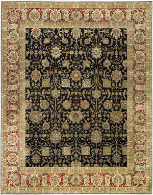 Bokara Rug Co., Inc. Hand-Knotted High-Quality Black and Red Area Rug