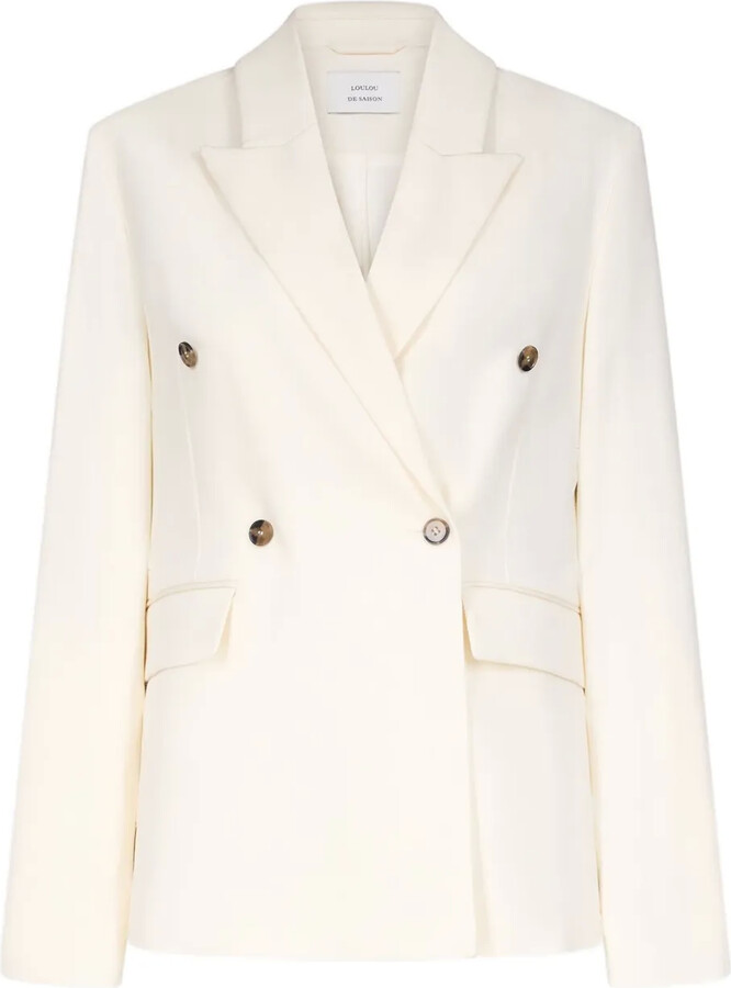 LouLou de Saison Horn double-breasted peak-lapel blazer