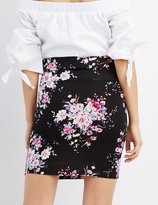 Thumbnail for your product : Charlotte Russe Floral Bodycon Mini Skirt