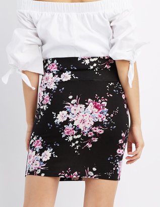 Charlotte Russe Floral Bodycon Mini Skirt