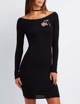 Thumbnail for your product : Charlotte Russe Patch Ribbed Bodycon Dress