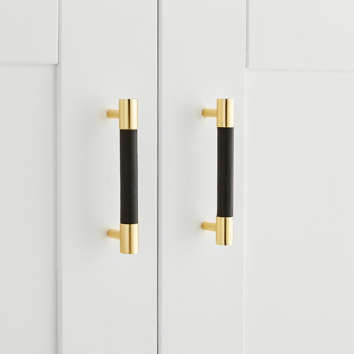 Dunelm Set of 2 Chelsea 13cm Faux Leather Door Handles Black ShopStyle