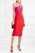 Thumbnail for your product : Cushnie Asymmetric Two-tone Stretch-crepe Midi Dress - Red
