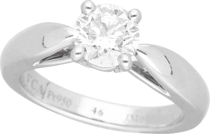 Van Cleef & Arpels Bonheur Diamond 0.71ct E-vvs2-3ex Platinum Ring Us 3 3/4