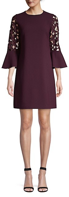 purple lace shift dress