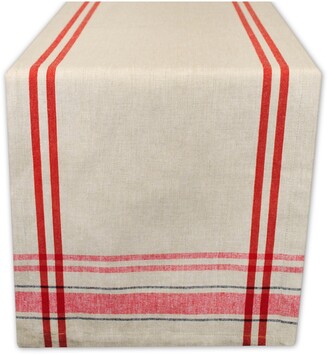 Design Imports Chambray French Stripe Table Runner 14" x 108"