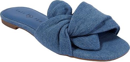 Katy Perry Collections Katy Perry The Halie Bow Slide Sandal - Blue - Size 7