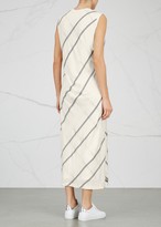 Thumbnail for your product : DKNY Off White Striped Jersey Midi Dress