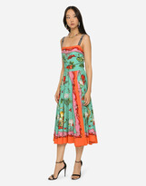 Thumbnail for your product : Dolce & Gabbana Calf-Length Scarf Dress In Vegetable-Print Charmeuse