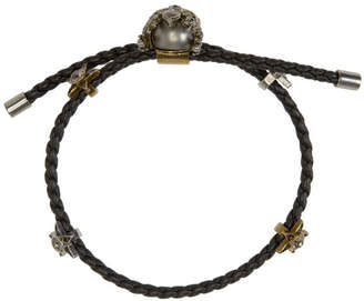 Alexander McQueen Black King Skull Friendship Bracelet